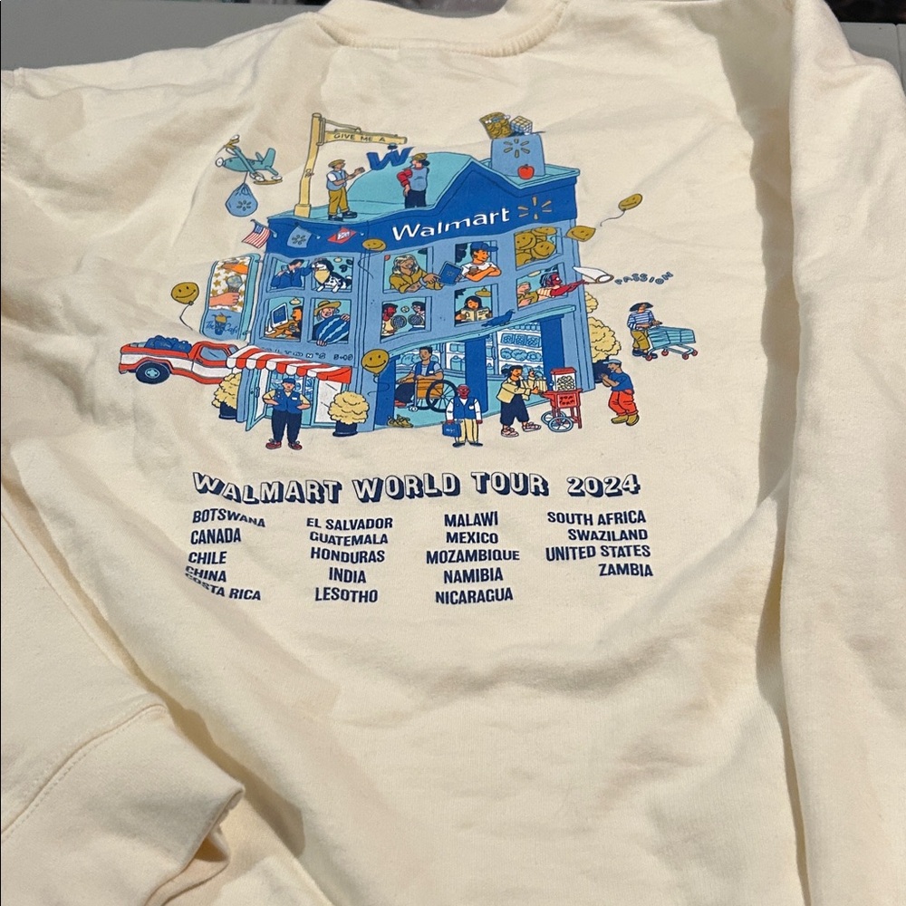 Walmart Cream 'World Tour 2024' Graphic Sweatshirt